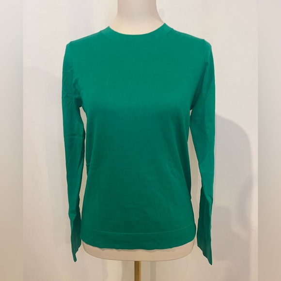 J.Crew Cotton Teddie sweater in dark green - Picture 3 of 5